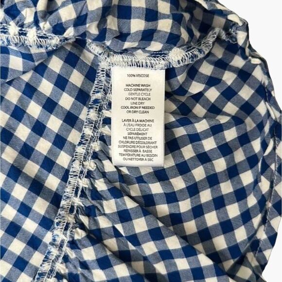 BeachLunchLounge Gingham Off The Shoulder Bell Sleeves Top Women's Size Small Sp - Picture 10 of 10